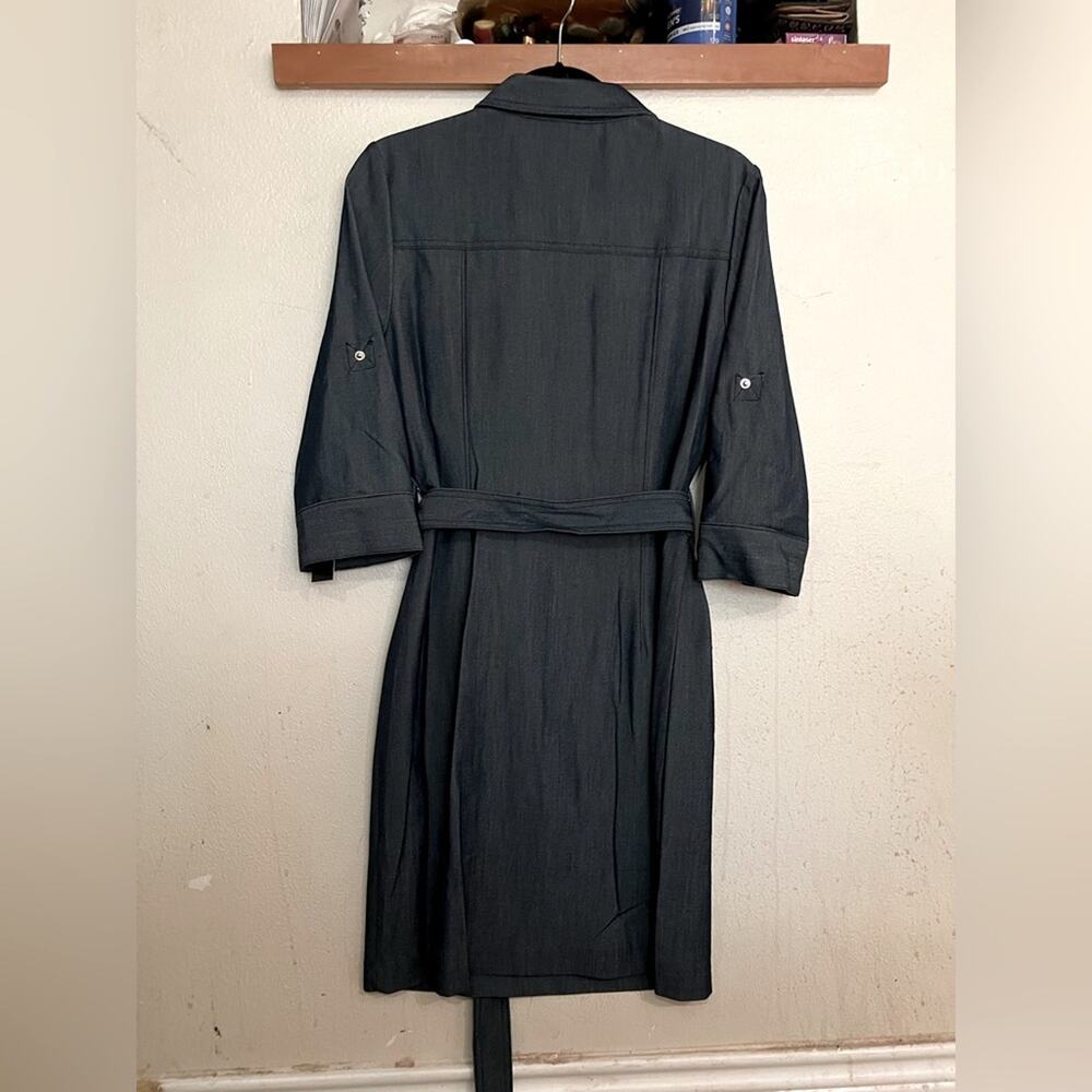 NWT Sharagano Stretch Navy Denim Style Midi Dress Size 8 - Picture 10 of 16